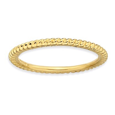Gold-plated Twisted Ring - Sterling Silver QSK174, MPN: QSK174, 883957123783