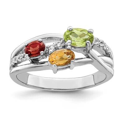 .99T.W. Pe Ci Ga Wt Ring Sterling Silver Rhodium-Plated QR7416RB, MPN: QR7416RB, 191101562242