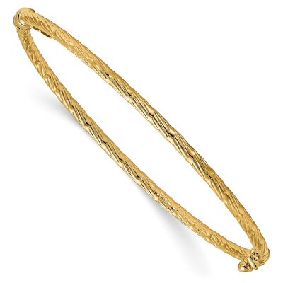 Leslie&#39;s Hinged Bangle 14k Gold Polished &amp; Textured HB-LF1095, MPN: LF1095, 191101761881
