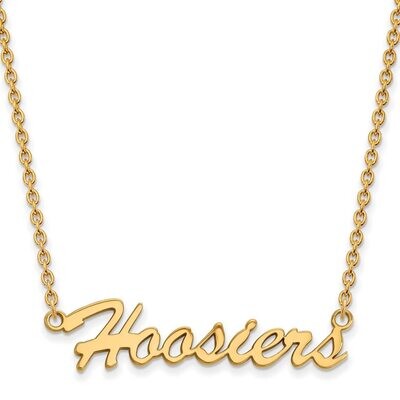 Indiana University Medium Pendant with Chain Necklace Gold-plated Silver GP065IU-18, MPN: GP065IU-1…