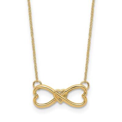 Infinity with Heart Necklace 14k Polished Gold C4536-18, MPN: C4536-18, 191101118807