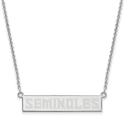 Florida State University Small Bar Necklace Sterling Silver Rhodium-plated SS094FSU-18, MPN: SS094F…