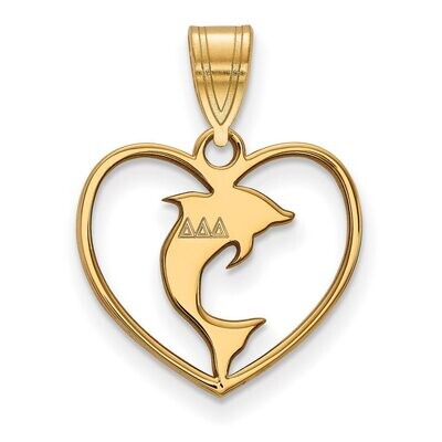Delta Delta Delta Heart Pendant Gold-plated Silver GP040DDD, MPN: GP040DDD, 886774940656