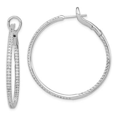 Si1/Si2, G H I, In &amp; Out Hoop Earrings 14k White Gold Lab Grown Diamond EM7950-100-WLG, MPN: EM7950…