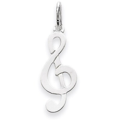 Polished Treble Clef Charm 14k White Gold K3501, MPN: K3501, 886774100364