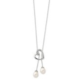 Cultured Pearl &amp; Diamond Two Become One 18 Inch Heart Neck Sterling Silver QSX223, MPN: QSX223, 883…