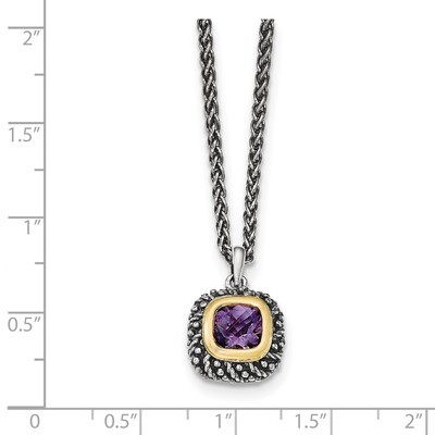 Amethyst Necklace Sterling Silver &amp; 14k Gold QTC1215, MPN: QTC1215, 886774378602