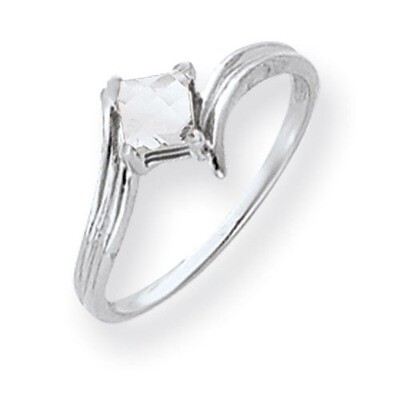 Cubic Zirconia Ring 14k white Gold 4mm Princess Cut Y4782CZ Diamond, MPN: Y4782CZ, 883957667171
