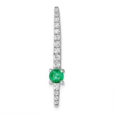 Emerald Fancy Chain Slide 14k White Gold Diamond PM3876-EM-063-WA, MPN: PM3876-EM-063-WA,