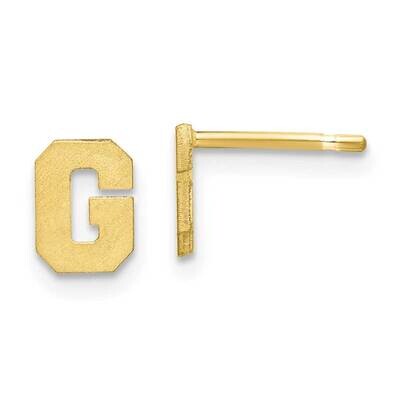 Initial Letter G Post Earrings 10k Gold Brushed 10XNE45Y/G, MPN: 10XNE45Y/G,