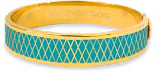 Halcyon Days 13mm Parterre Turquoise Gold Hinged Bangle HBPAR1413G, MPN: HBPAR1413G, 5060171106111
