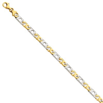 6mm Hand-polished Fancy Link Chain 8 Inch 14k Two-Tone Gold LK225-8, MPN: LK225-8, 886774405049