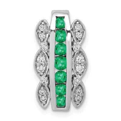 Emerald Fancy Chain Slide 14k White Gold Diamond PM3846-EM-020-WA, MPN: PM3846-EM-020-WA, 883957282…