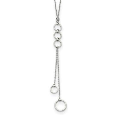 Circle Dangles 2 Inch Extension 23In Necklace Stainless Steel Polished SRN3017-23, MPN: SRN3017-23,…
