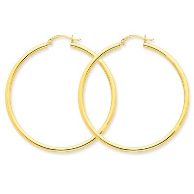 Polished 2.5mm Round Hoop Earrings 10k Gold 10T927, MPN: 10T927, 883957896137