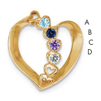 Genuine 4 Stone Mother&#39;s Slide 14k Gold XMP4/4GY, MPN: XMP4/4GY, 883957142081