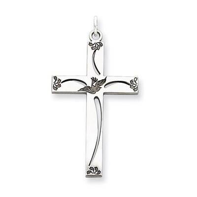 Cross Pendant Laser Designed Sterling Silver QXR106, MPN: QXR106, 883957138206