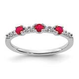 Diamond and Ruby 3-Stone Ring 14k White Gold RM5739-RU-010-WA, MPN: RM5739-RU-010-WA, 883957312910