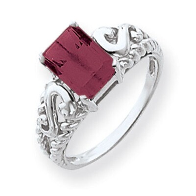 Rhodolite Garnet Ring 14k white Gold 8x6mm Emerald Cut Y4678RG, MPN: Y4678RG, 883957592213