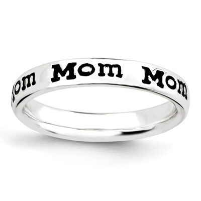 Enameled Mom Ring - Sterling Silver Polished QSK993, MPN: QSK993, 886774208749