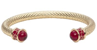 Halcyon Days Salamander Ruby Gold Torque Bangle Bracelet BRSAL36STG, MPN: BRSAL36STG,