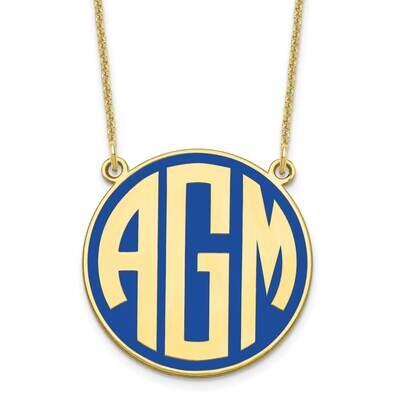 Epoxy Block Letter Circle Monogram Necklace 10k Gold 10XNA592Y, MPN: 10XNA592Y,