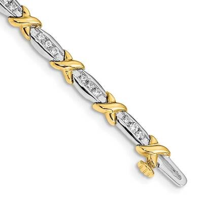 Fancy Diamond Bracelet 7 Inch 14k Two-tone Gold Polished BM4618-100-YWA, MPN: BM4618-100-YWA, 84364…