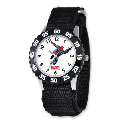 Marvel Spiderman Kids Black Velcro Band Time Teacher Watch XWA3639, MPN: XWA3639, 843231060296