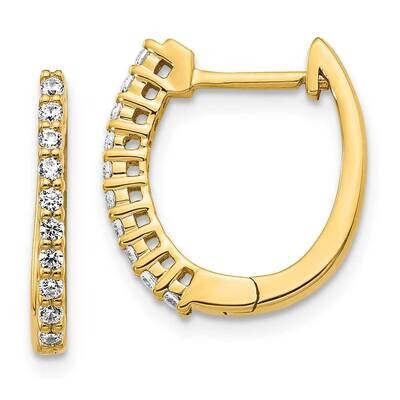 SI1/SI2 G H I Hinged Hoop Earrings 14k Yellow Gold Lab Grown Diamond EM5411-025-YLG, MPN: EM5411-02…