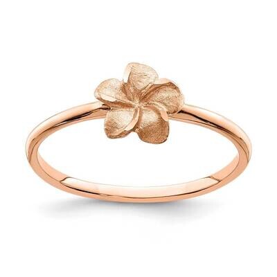 Plumeria Ring 14K Rose Gold Brushed Diamond-cut D4742, MPN: D4742, 196904062968