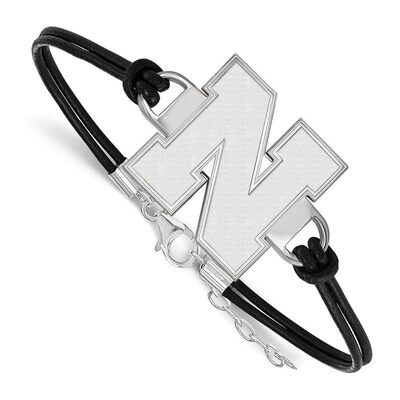 University of Nebraska Large Leather Bracelet Sterling Silver SS050UNE-7, MPN: SS050UNE-7, 88677471…