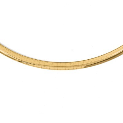 Leslie&#39;s 6mm Lightweight Domed Omega Necklace 16 Inch 14k Gold HB-1067-16, MPN: 1067-16, 1911011476…