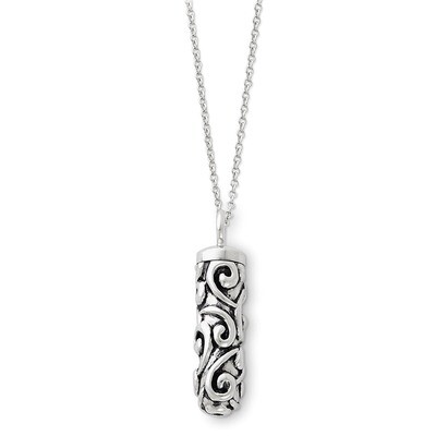 Cylinder Remembrance Ash Holder 18 Inch Necklace Sterling Silver Antiqued QSX179, MPN: QSX179, 8839…