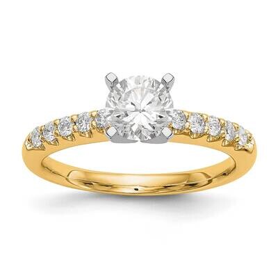 14K Si1/Si2, G H I, Peg Set Semi-Mount Engagement Ring Lab Grown Diamond RM2785E-025-7YLG, MPN: RM2…