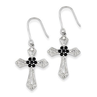 Diamond Accent Cross Earrings Sterling Silver QE4774, MPN: QE4774, 886774113364