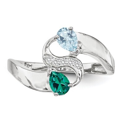 14K White Gold Genuine Ring Family &amp; Mother XMR89/2WGY, MPN: XMR89_2W, 191101540806