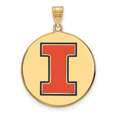 University of Illinois x-Large Enamel Pendant Gold-plated Silver GP071UIL, MPN: GP071UIL, 886774953…