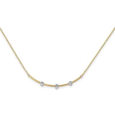 Leslie&#39;s Diamond-cut Bar Necklace 14k Two-tone Gold HB-LF1401-18, MPN: LF1401-18, 191101979477