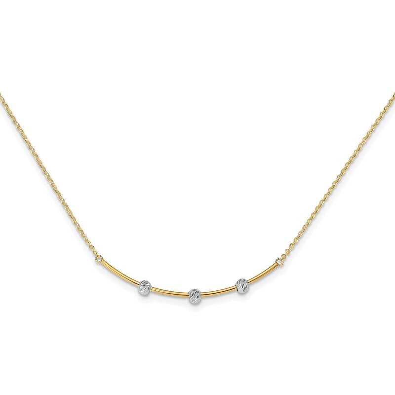 Leslie&#39;s Diamond-cut Bar Necklace 14k Two-tone Gold HB-LF1401-18, MPN: LF1401-18, 191101979477