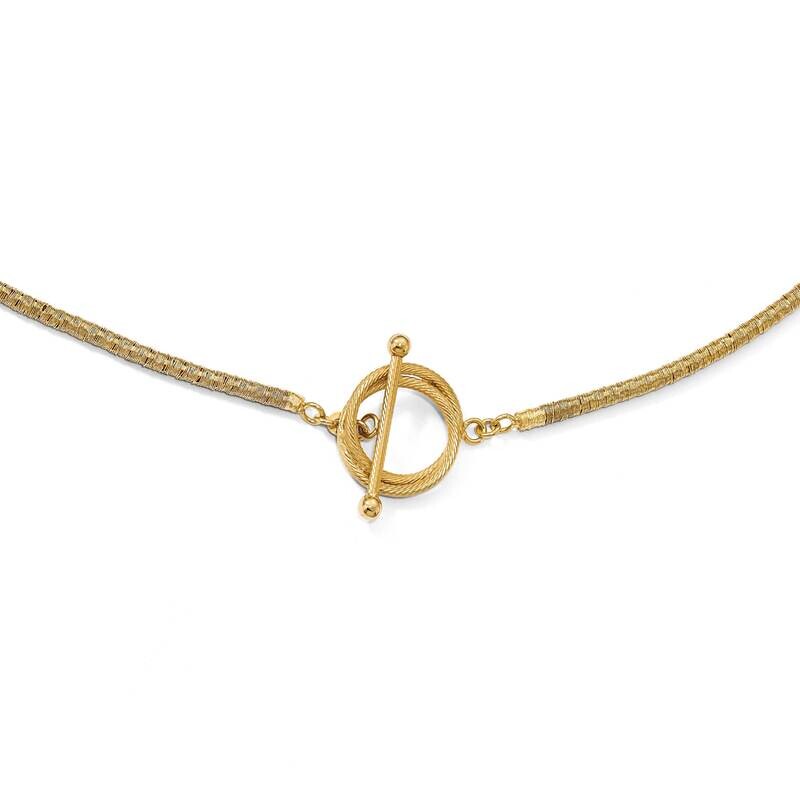 Gold-Plated Diamond-Cut Toggle Bracelet/Necklace Sterling Silver QLF850-40, MPN: QLF850-40,