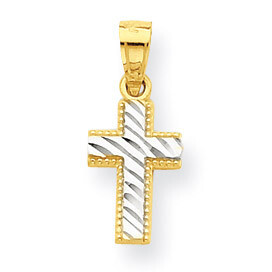 Tiny Diamond-Cut Cross Pendant 10K Gold &amp; Rhodium 10C1093, MPN: 10C1093, 886774019567