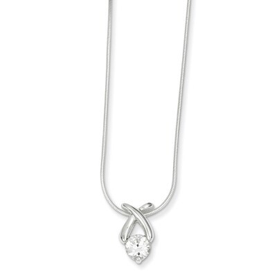 18 Inch Pendant &amp; Chain Sterling Silver Diamond QH589-18, MPN: QH589-18, 883957954967