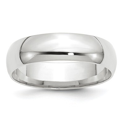 6mm Lightweight Comfort Fit Band 10k White Gold WCFL060 Engravable, MPN: WCFL060, 886774460024