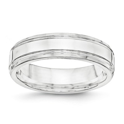6mm Polished Fancy Band Sterling Silver QWB109 Engravable, MPN: QWB109, 886774329802