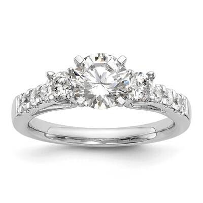 3-Stone Lab Grown Diamond Si1/Si2, G H I, Semi-Mount Engagement Ring 14k White Gold RM3031E-P/048-7…