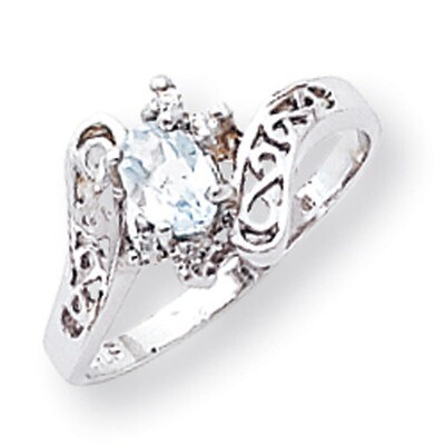 Polished .06ct. Diamond &amp; 6x4 Oval Gemstone Filigree Ring Mounting 14k White Gold X9734, MPN: X9734…