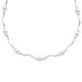 White Fresh Water Cultured Pearl with 2 Extension Necklace Sterling Silver QH1085-16, MPN: QH1085-1…