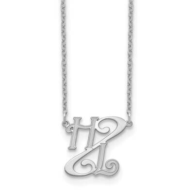 Diagonal Script Initials Necklace Sterling Silver Rhodium-plated XNA905SS, MPN: XNA905SS,