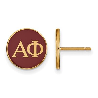 Alpha Phi Enameled Post Earrings Gold-plated Silver GP031APH, MPN: GP031APH, 191101099052