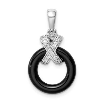 Pendant Sterling Silver Rhodium Plated CZ Diamond QP5075, MPN: QP5075, 886774093963